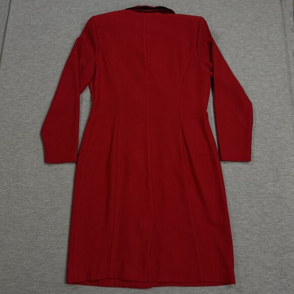 Vintage Danny Nicole Womens Red Double Breasted Dress Coat Padded Shoulders Sz 8 - Picture 5 of 16